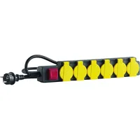 Hedi Steckdosenleiste 3,0 m Schwarz/Gelb 6 St.