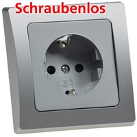 ChiliTec DELPHI Schutzkontakt-Steckdose, silber / Schwarz