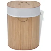 VidaXL Bambus-Wäschekorb Oval Natur
