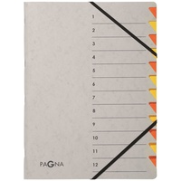 Pagna 44312-12 Ordnungsmappe 12 Fächer Easy Grey 1-12 orange