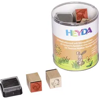 Heyda Motivstempel-Set "Fr ̧hling", Klarsicht-Runddose VE = 1