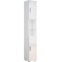 Vicco Badschrank Irma Weiß Hochglanz, 30 x 192 cm