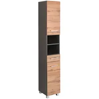 WELLTIME Seitenschrank Avignon braun (eiche, graphit), B:30cm H:180cm T:35cm,