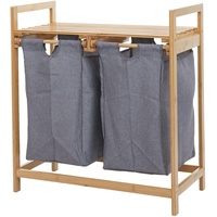Mendler Wäschesammler HWC-B83, Laundry Wäschesortierer Wäschekorb Wäschebehälter, Bambus 2