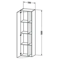 Duravit DuraStyle Hochschrank DS1249L4918 50x36x180cm, Tür links, graphit matt/weiß