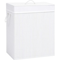 VidaXL Bambus-Wäschekorb Weiß 100 L