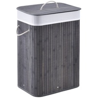 Juskys Bambus Wäschekorb Curly 72 Liter Grau
