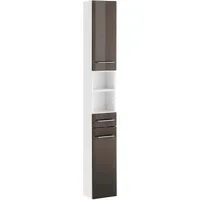 WELLTIME Venedig Hochschrank 25 x 180 cm Grau MDF