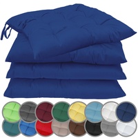 NatureMark 4er Set Stuhlkissen mit Bändern 40x40 cm –