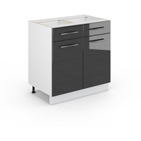 Vicco Küchenunterschrank Fame-Line, 80 cm mit Schubladen, ohne Arbeitsplatte