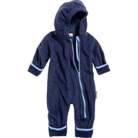 Playshoes Fleece-Overall farblich abgesetzt in Blau | Gr.: 92