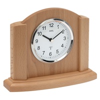 AMS Funktischuhr AMS "F5122/18", braun (buchefarben), Tischuhren, Wohnzimmer, Esszimmer,