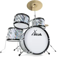XDrum Junior Pro Kinder Schlagzeug Laser Silver - geeignet