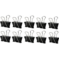 Q-Connect KF01285 Briefklemmer, Foldback Klammer 42mm 10 stück schwarz
