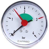 Afriso Rohrfeder-Manometer für Heizung/Sanitär - Axial, Afriso, Ø63mm, DN8