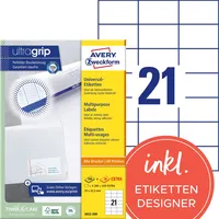 Avery Zweckform AVERY Zweckform Etiketten, 70x42.3mm, weiß 200 Blatt