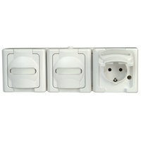 Kopp Klappdeckelsteckdose 3-fach Arktisweiß