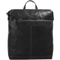 Spikes & Sparrow Laptoprucksack echt Leder Schwarz