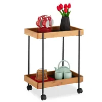 Relaxdays Servierwagen braun, schwarz 46,0 x 28,0 x 57,0