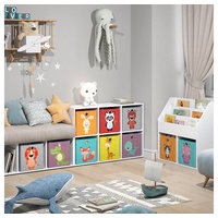 Vicco Raumteiler Regal Bücherregal Weiß 6 Fächer Standregal Kinder-Faltboxen