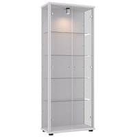 K-Möbel Glasvitrine in Alu - Silber (176x67x33 cm) mit
