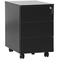 Gürkan Rollcontainer schwarz 3 Auszüge