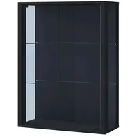 VCM my home Udina Hängevitrine schwarz 2 Fachböden mit
