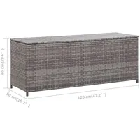 VidaXL Gartenbox Grau 120x50x60 cm Poly Rattan