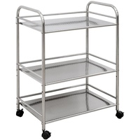 Eyepower Edelstahl Küchenwagen 3 Etagen 60x35x77 cm Servierwagen Teewagen