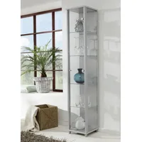 Höffner Vitrine 1-türig ¦ silber ¦ Maße (cm): B: