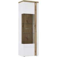 Forte Tuluza Vitrine mit 1 Glastür, Holzwerkstoff, Weiß kombiniert