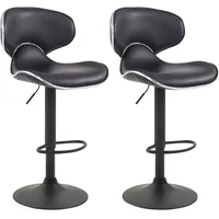 CLP 2er Set Barhocker Las Vegas Kunstleder schwarz/schwarz