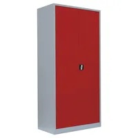 Lüllmann Aktenschrank Metallschrank abschließbar Werkzeugschrank rot/grau Maße: 195x92,5x60cm 530364