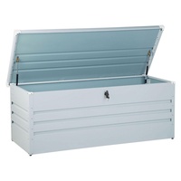 Beliani Kissenbox Auflagenbox Hellgrau Metall 600 l Helle Kugel