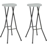 VidaXL Klappbare Barhocker 2 Stk. HDPE und Stahl Weiß