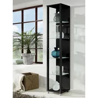 Höffner Vitrine 1-türig ¦ schwarz ¦ Maße (cm): B: