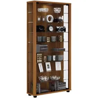 VCM Vitrine Lumo Maxi inkl. LED-Beleuchtung, Kern-Nussbaum