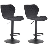 CLP 2er Set Barhocker Cork Stoff schwarz/schwarz