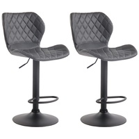 CLP 2er Set Barhocker Cork Kunstleder grau/schwarz