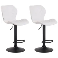 CLP 2er Set Barhocker Cork Kunstleder weiß/schwarz