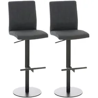 CLP 2er Set Barhocker Cadiz Stoff schwarz/dunkelgrau