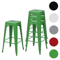 Mendler 4er-Set Barhocker HWC-A73, Barstuhl Tresenhocker, Metall Industriedesign stapelbar