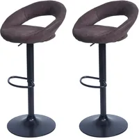 Mendler 2er-Set Barhocker HWC-F46, Barstuhl Tresenhocker Bistrohocker, Gestell schwarz