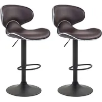 CLP 2er Set Barhocker Las Vegas Kunstleder braun/schwarz