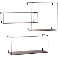 Haku-Möbel Xxxl Wandregalset, schwarz, Metall, 59x23x43 cm, Wohnzimmer, Regale,