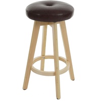 Mendler Barhocker Navan, Barstuhl Tresenhocker, Holz Kunstleder drehbar bordeaux,