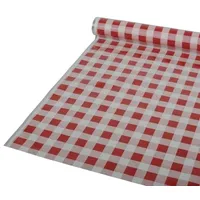 Papstar 6 STARPAK Tischdecke Karo rot, weiß 80,0 cm