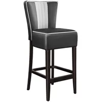 GGM Möbel 2er-Set Diner Barhocker | Leder | Schwarz