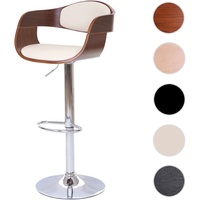 Mendler Barhocker HWC-A47, Barstuhl, Holz Bugholz Retro-Design Walnuss-Optik, Kunstleder