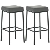CLP 2er Set Barhocker Montreal Kunstlederbezug schwarz/grau